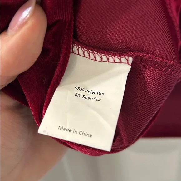 Allegra K Deep Red Long Sleeve Top - Picture 6 of 7